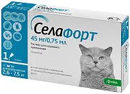 Капли Селафорт для кошек, 1 пипетка на 2,6 - 7,5 кг