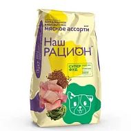 Сухой корм Наш рацион, для взрослых собак, Мясное ассорти, 2 кг