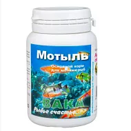 Корм Вака Мотыль, для рыб, основной, мелкий, цельный, 100 мл