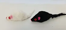 Игрушка для кошек Мышь М с норковым хвостом, 6 см животные