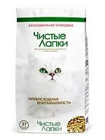 Наполнитель древесный Чистые Лапки/Clean Paws, 37 л животные