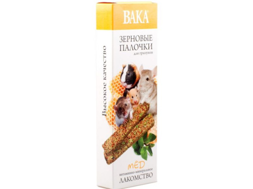 Зерновая палочка Вака, для грызунов, с мёдом, 1 шт в упаковке