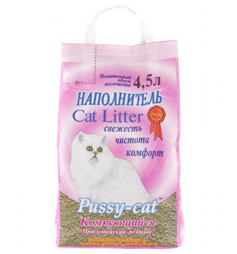 Наполнитель комкующийся Pussy-cat/Пусси-Кэт, минеральный, 4.5 л животные