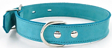 Ошейник 1120Б Color Line, двухслойный, нубук, бирюзовый, 10 мм, длина 19-25 см РАСПРОДАЖА