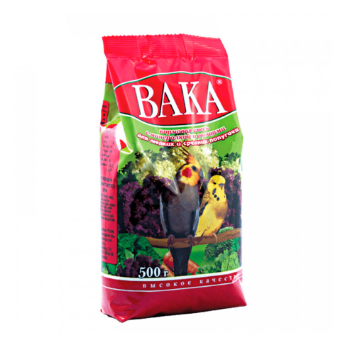 Корм Вака Высокое Качество, для мелких и средних попугаев, 500 г Корм Вака Высокое Качество, для мелких и средних попугаев, 500 г