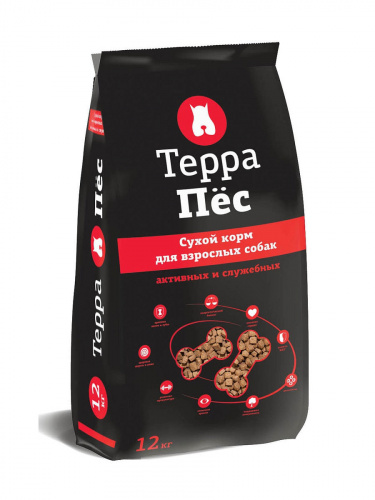 Сухой корм Терра Пёс, для взрослых активных и служебных собак, 12 кг фото 2