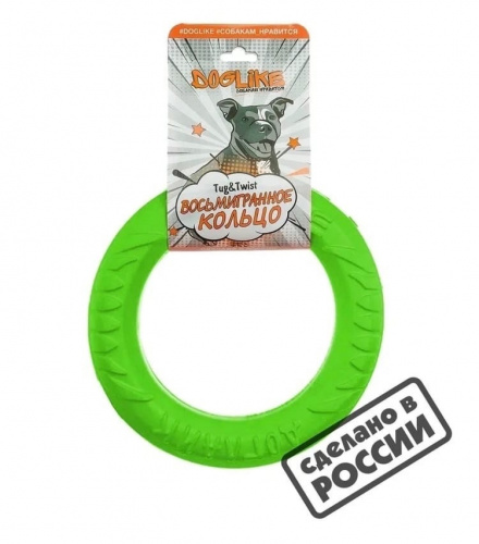 Игрушка для собак Doglike Кольцо, мини, зеленое, 11 см фото 2