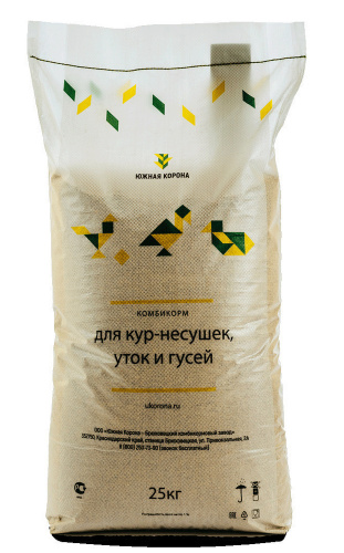 Комбикорм ПК3 Рост для кур-несушек 8-20 недель (Южная Корона), 25 кг