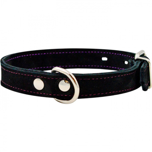 Ошейник 1120Ч Color Line, двухслойный, нубук, черный, 10 мм, длина 19-25 см РАСПРОДАЖА фото 2
