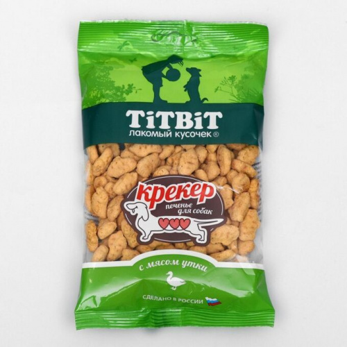Лакомство для собак TitBit, Крекер с мясом утки, в мягкой упаковке, 100 г Лакомство для собак TitBit, Крекер с мясом утки, в мягкой упаковке, 100 г