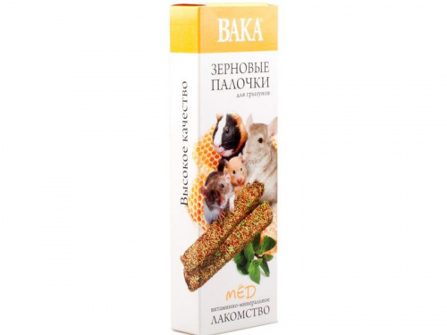 Зерновая палочка Вака, для грызунов, с мёдом, 1 шт в упаковке фото 2