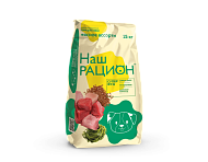 Сухой корм Наш рацион, для взрослых собак, Мясное ассорти, 15 кг