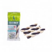 Лакомство для маленьких собак TitBit Dental+, Косичка с мясом кролика