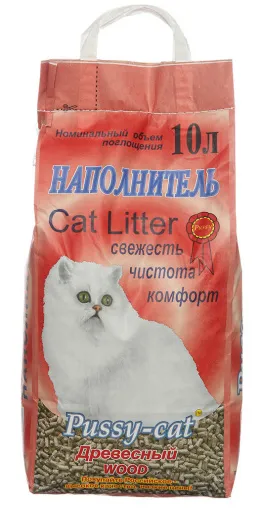 Наполнитель древесный Pussy-cat/Пусси-Кэт, 10 л животные